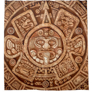 Rideaux De Douche Ornement païen d'une tribu Maya texture