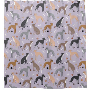 Rideaux De Douche Os et pattes de chien gris italien