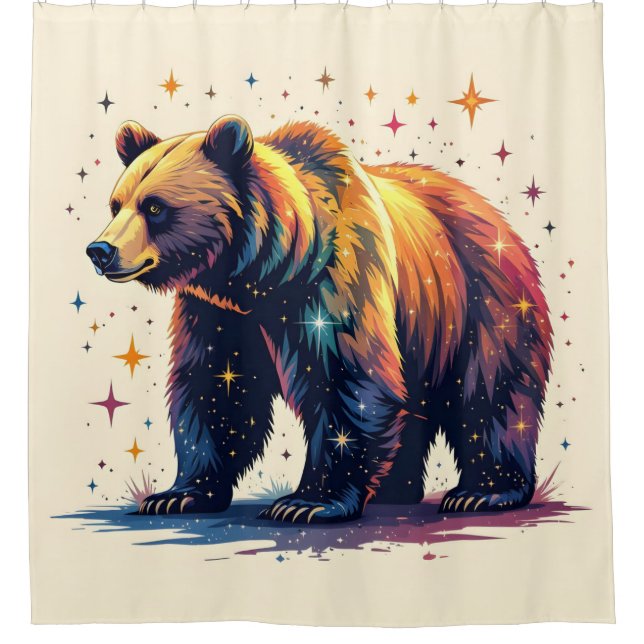 Rideaux De Douche Ours aux étoiles (Devant)