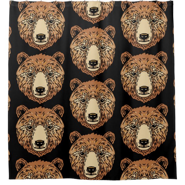 Rideaux De Douche Ours Brown pour l'automne (Devant)