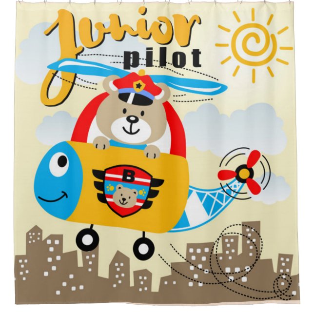 Rideaux De Douche Ours pilote junior (Devant)