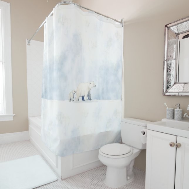 Rideaux De Douche Ours polaires mignons (En situation)