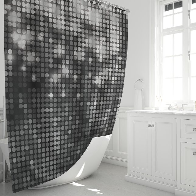 Rideaux De Douche Paillettes Argentées Brillantes Glamour  (Créateur téléchargé)