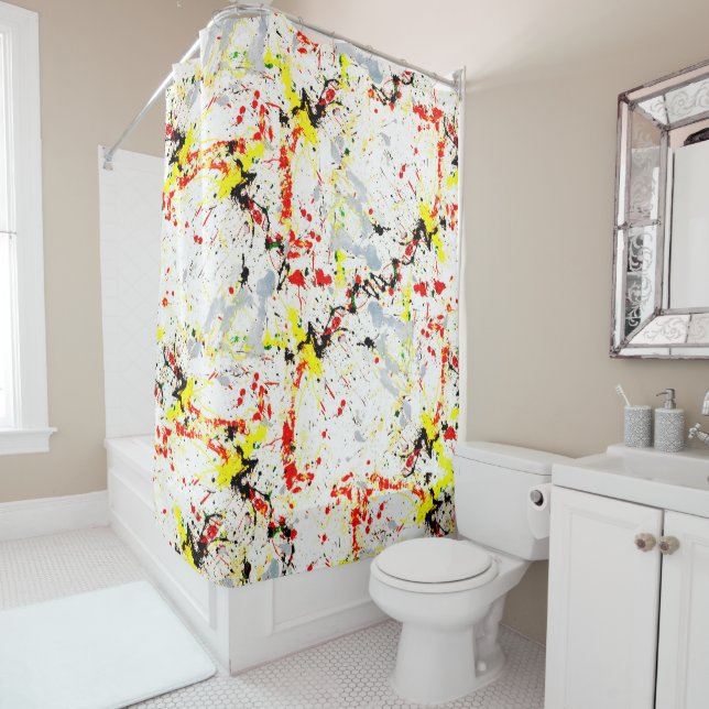 Rideaux De Douche Paint Splatter (En situation)