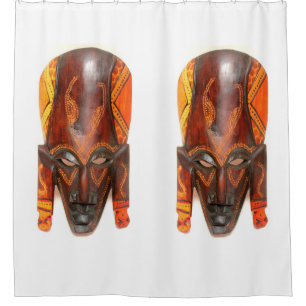Rideaux De Douche paire de masques tribaux africains