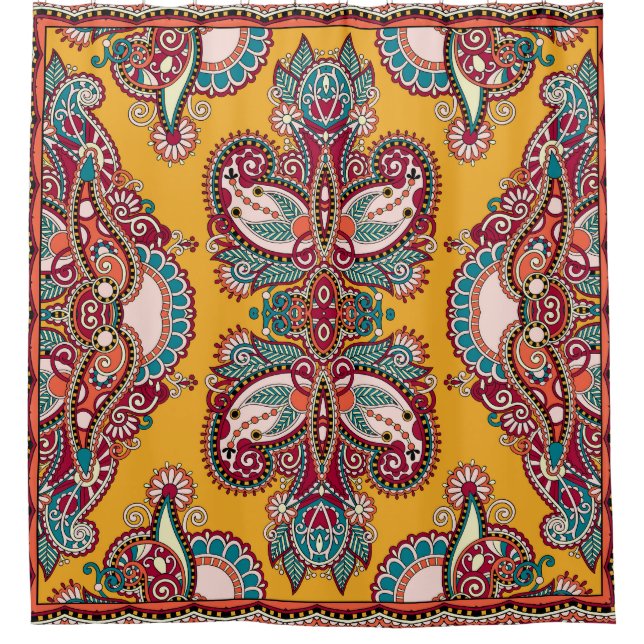 Rideaux De Douche Paisley florale ornementale : Bandanna traditionne (Devant)