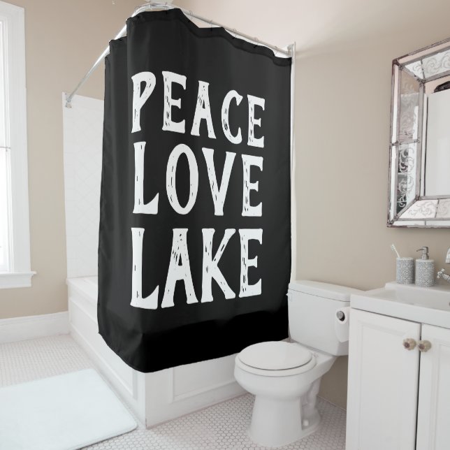 Rideaux De Douche PAIX nautique - AMOUR - LAC | (En situation)