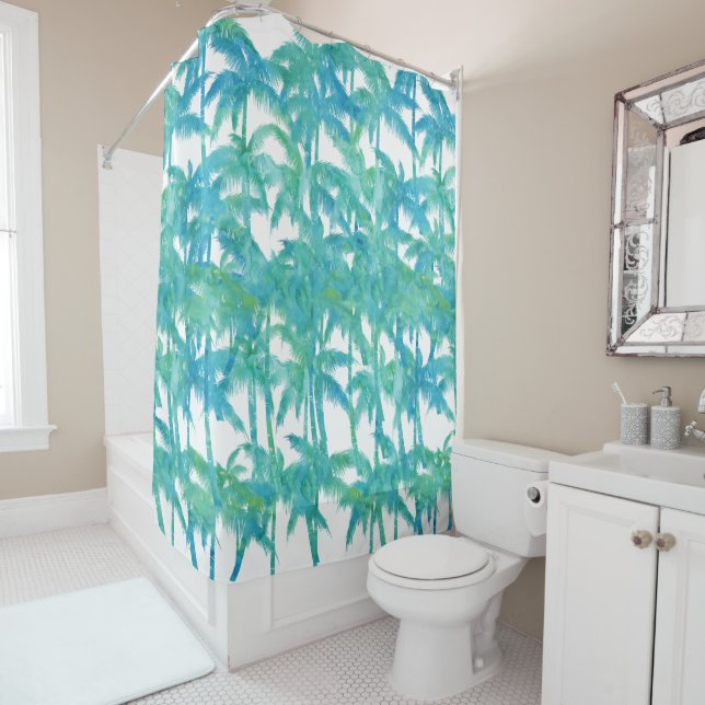 Rideaux De Douche Palmiers tropicaux (En situation)