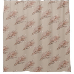 Rideaux De Douche Pampas Bohème Ton Terreux Marron  