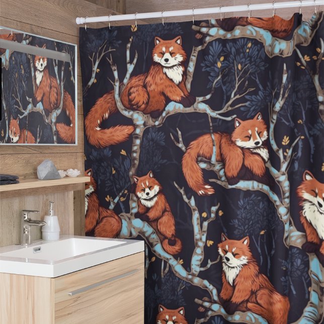 Rideaux De Douche Pandas rouges dans les arbres (Créateur téléchargé)