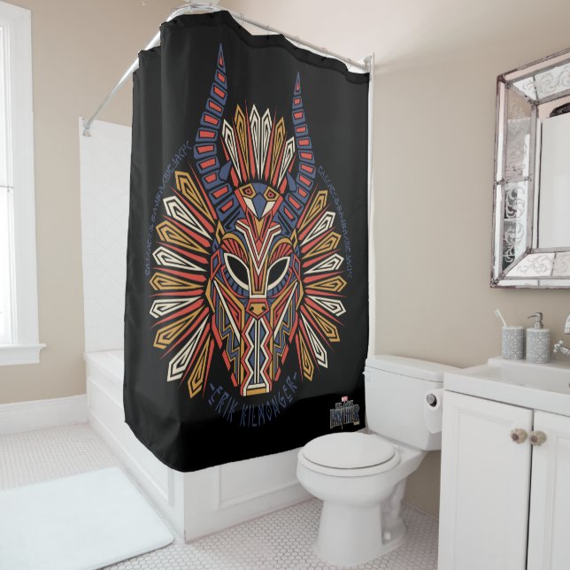 Rideaux De Douche Panthère noire | Erik Killmonger Icône de masques  (En situation)