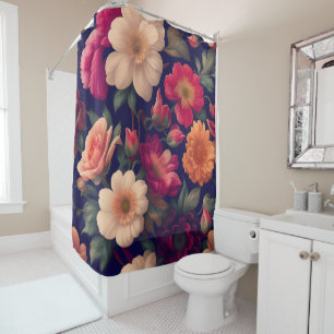 Rideaux De Douche Papier peint à motifs floraux