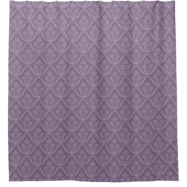 Rideaux De Douche Papier peint floral pourpre (Devant)