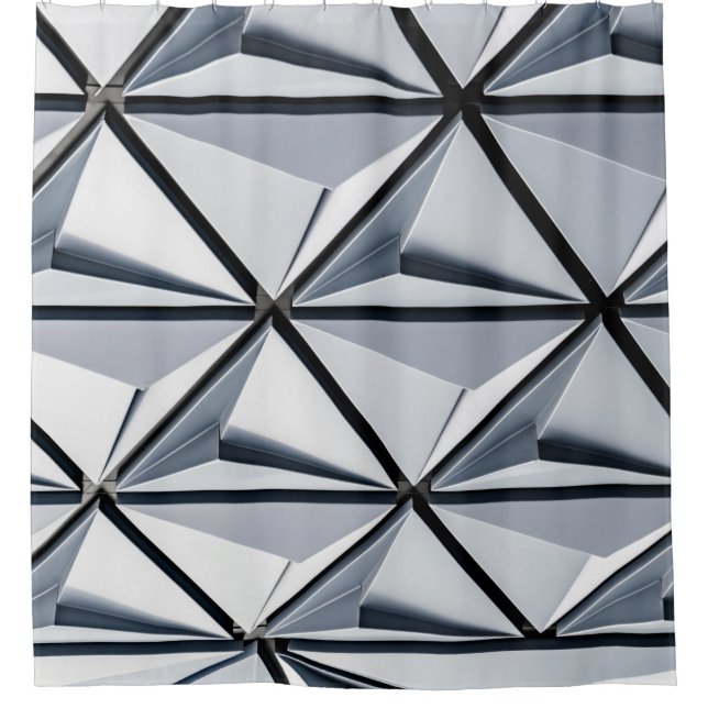Rideaux De Douche Papier peint numérique gris et noir (Devant)