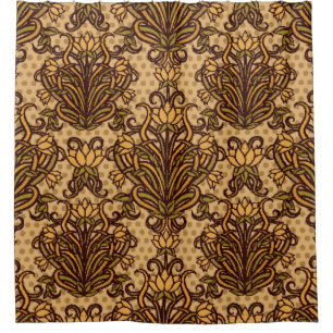 Rideaux De Douche Papier peint sans couture de style Art nouveau, Vi