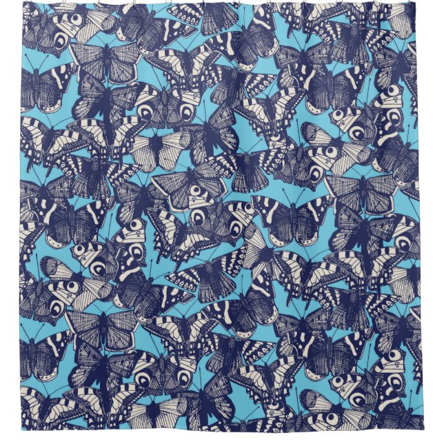 Rideaux De Douche papillon bleu (Devant)