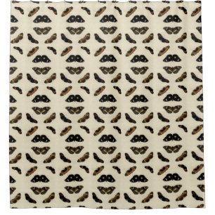 Rideaux De Douche Papillon coloré Medley sur Arrière - plan de crème