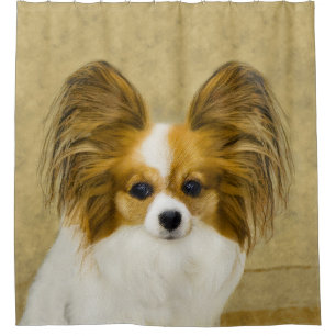 Rideaux De Douche Papillon (Hound Tri) Peinture - Art Chien original