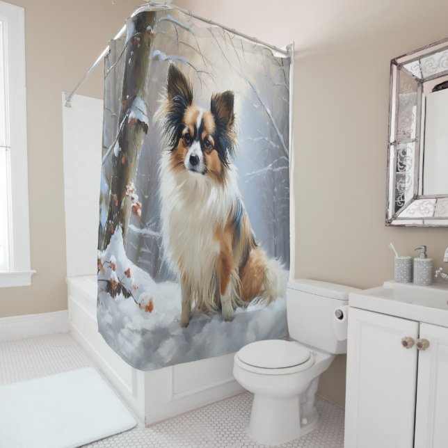 Rideaux De Douche Papillon Laisser neiger Noël (En situation)
