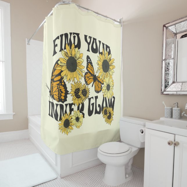 Rideaux De Douche Papillon vintage | Trouvez votre lumière intérieur (En situation)