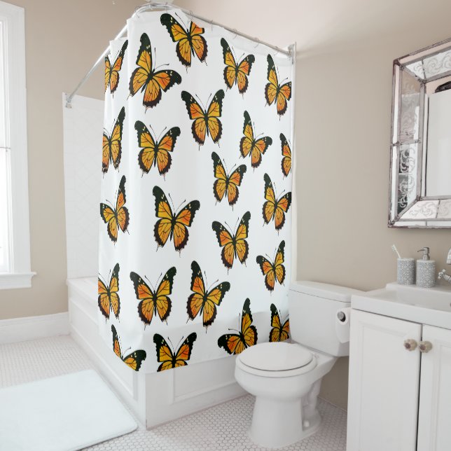 Rideaux De Douche Papillons (En situation)