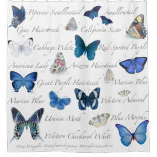 Rideaux De Douche Papillons bleus