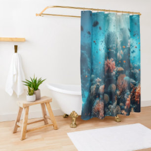 Rideaux De Douche Paradis sous-marin Vibrant Coral Reef & Sea Life