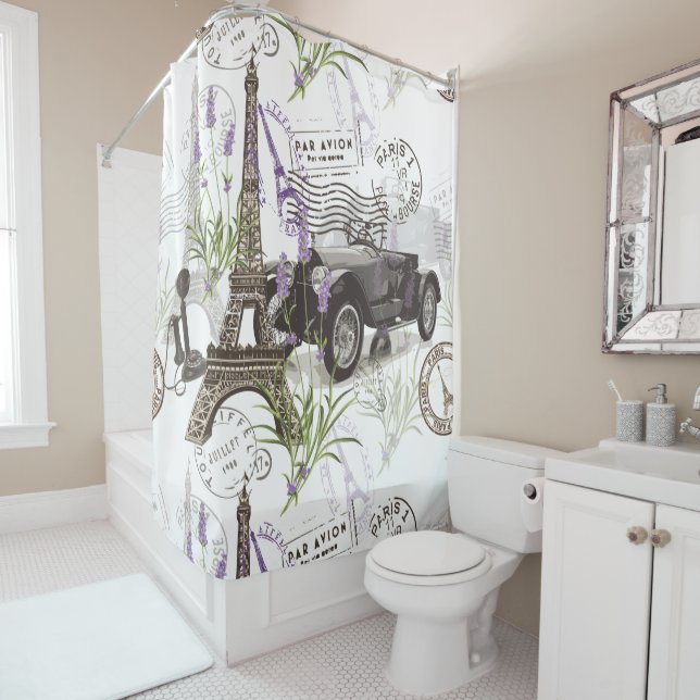 Rideaux De Douche Paris vintage (En situation)