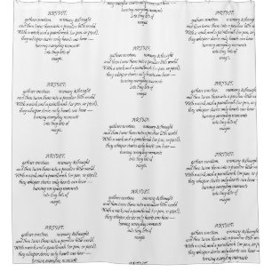 Rideaux De Douche Paroles de cœur expliquant et Artiste Whimsical Ar