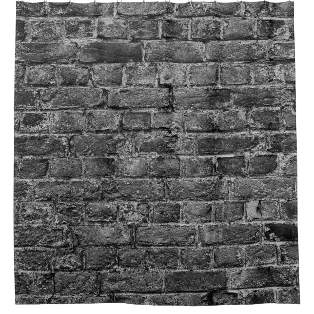 Rideaux De Douche partie horizontale du mur peint en brique noire, b (Devant)
