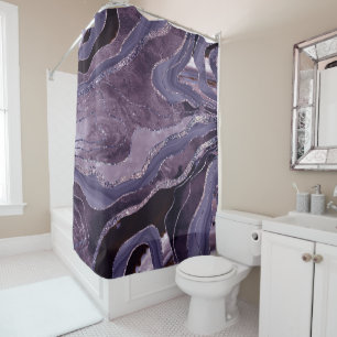 Rideaux De Douche Parties scintillant d'âge de lavande mauve Glam #1
