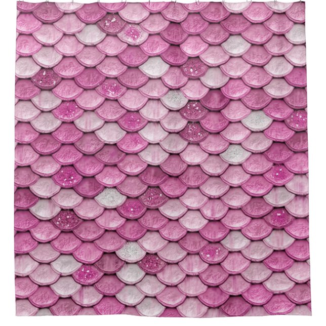 Rideaux De Douche Parties scintillant étincelante Pink violet sirène (Devant)