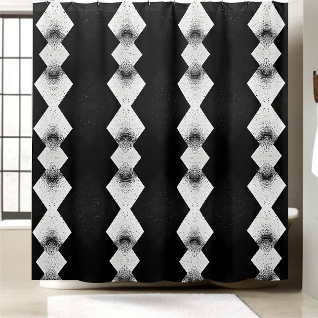 Rideaux De Douche Parties scintillant noire et blanche Diamond Douch (Créateur téléchargé)