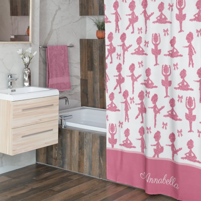 Rideaux De Douche Parties scintillant rose Fille Ballerina Salle de  (Créateur téléchargé)
