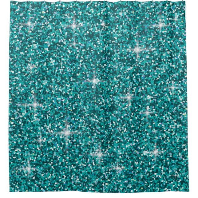 Rideaux De Douche parties scintillant Turquoise irisée (Devant)