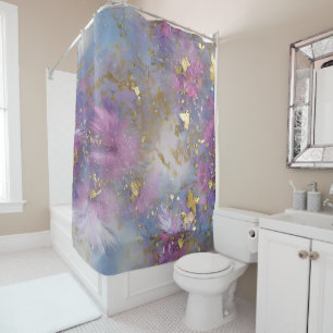 Rideaux De Douche Parties scintillant violet et or tempête Imaginai