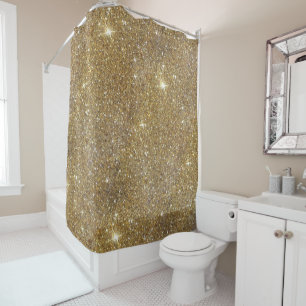 Rideaux De Douche Parties scintillantes de luxe d'or - image