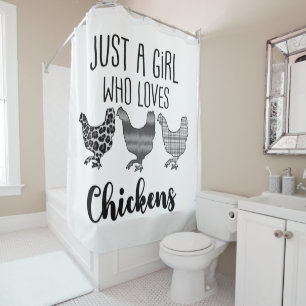Rideaux De Douche Pas 1/2, Juste Une Fille Qui Aime Les Poules, Drôl