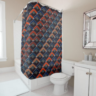 Rideaux De Douche Pas à Karo en zigzag coloré