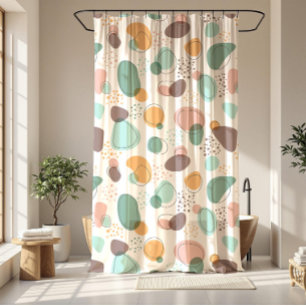 Rideaux De Douche Pastel Colors Formes bio Motif sans couture
