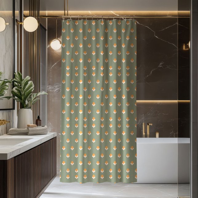 Rideaux De Douche Pastel Green Curtain Groovy 70s Floral Accent (Pastel Green Curtain Groovy 70s Floral Accent)