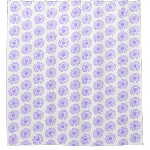 Rideaux De Douche Pastel Purple Daisy Flower Print, Hippie Floral