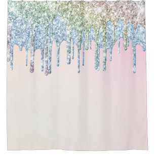 Rideaux De Douche *~* Pastel Rose AQUA Bleu Parties scintillant Drif