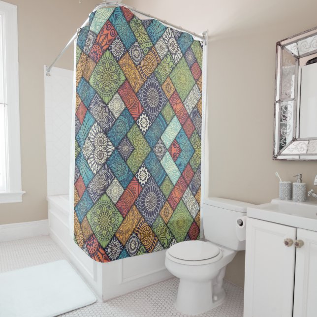 Rideaux De Douche patchwork (En situation)