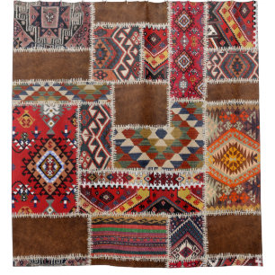 Rideaux De Douche Patchwork de tapis traditionnel : Décor de tapis d