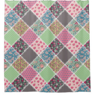 Rideaux De Douche Patchwork floral