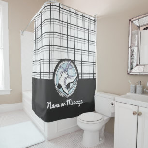 Rideaux De Douche Patinage Tartan moderne personnalisé