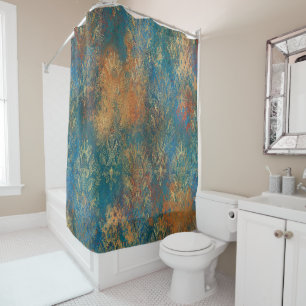 Rideaux De Douche Patine de cuivre sarcelle