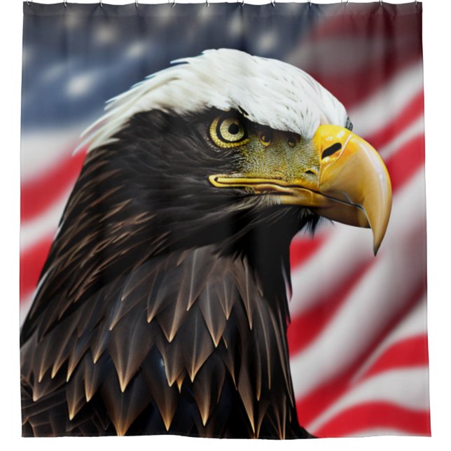 Rideaux De Douche Patriotique/Aigle/Américain/USA (Devant)