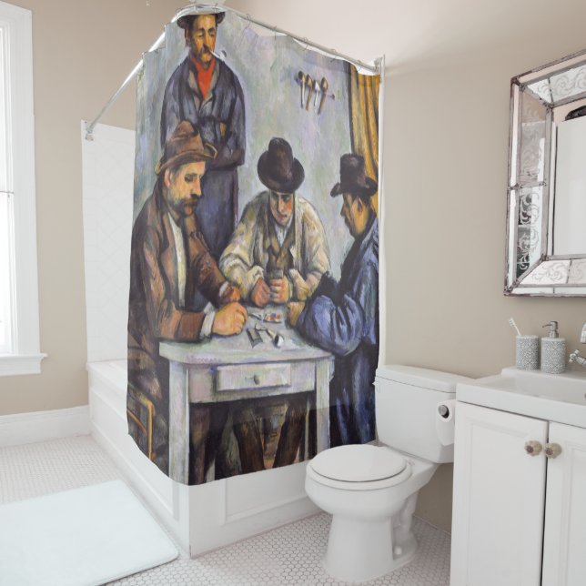 Rideaux De Douche Paul Cezanne - Les Joueurs De Cartes (En situation)